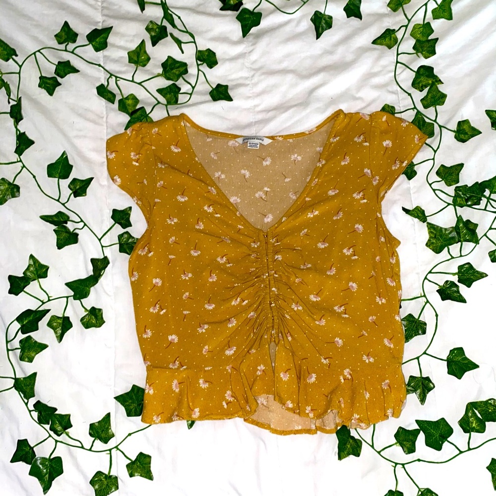 american eagle cropped blouse